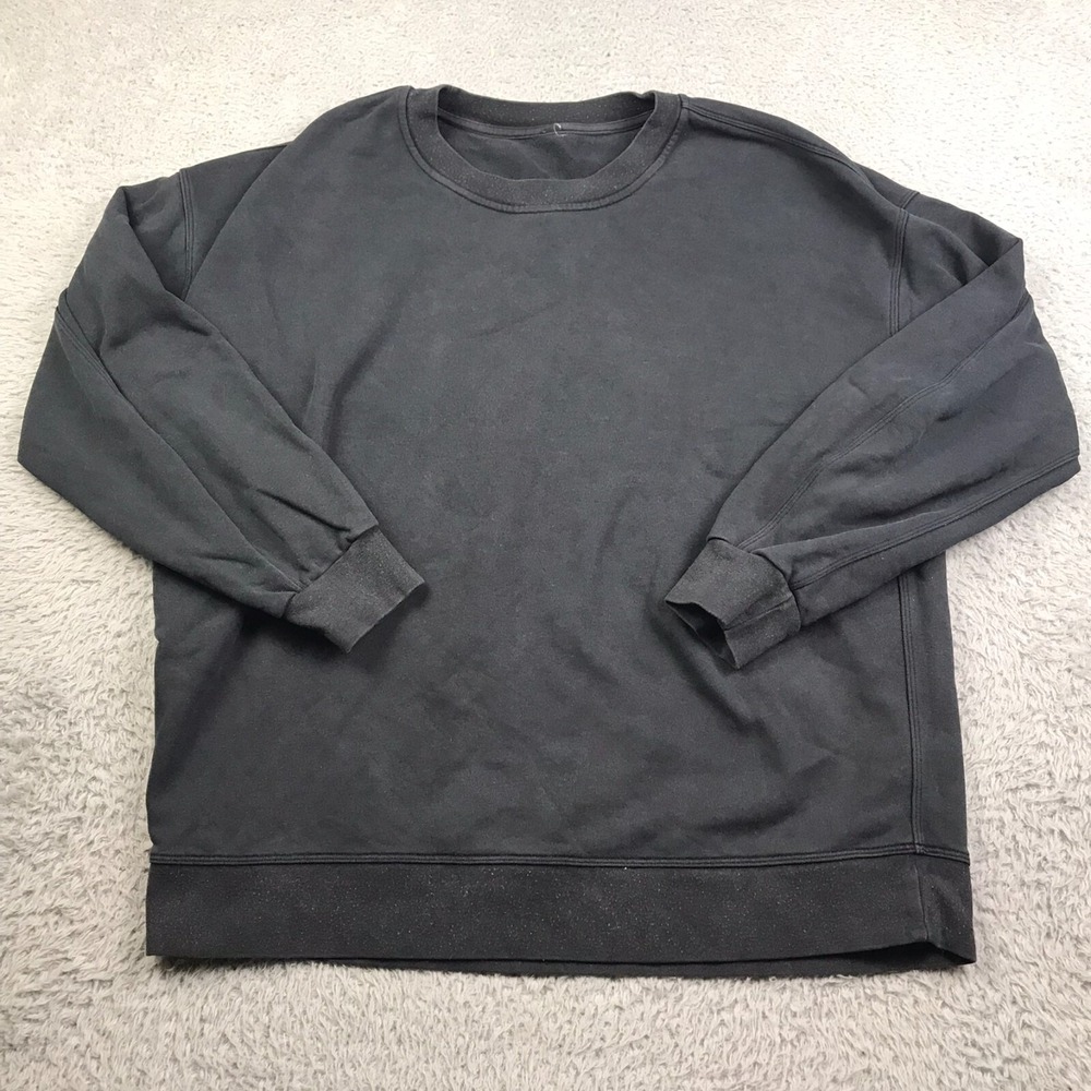Lululemon Perfectly Oversized Sweatshirt Womens 6 Faded Black Crew Neck Pullover